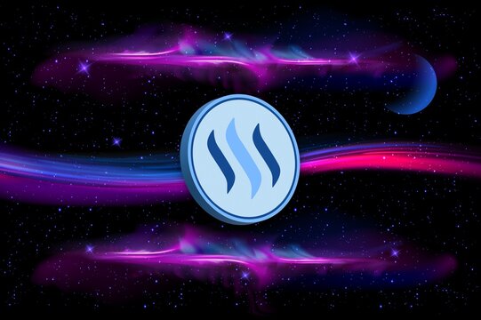 steem dollars-sbd virtual currency images on digital background. 3d illustration