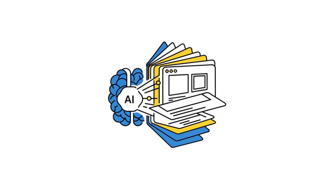 Artificial Intelligence Technology Symbol Logo.