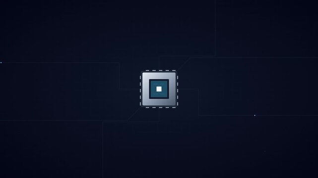 artificial intelligence chip processor tech motion background