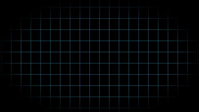 Dark technical grid backdrops display soft cyan line details. Software testing looks incredibly modern inside this dark command module scene. The technical grid backdrop loops.