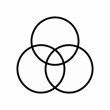 Three Interlocking Circles Vector Design.