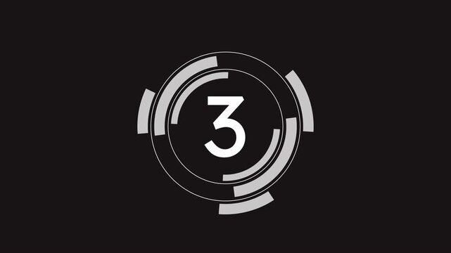 Live event broadcasting animated countdown on dark background. Commercial break interval return circle progress bar isolated. Loading animation. Remaining time. HD video with alpha channel