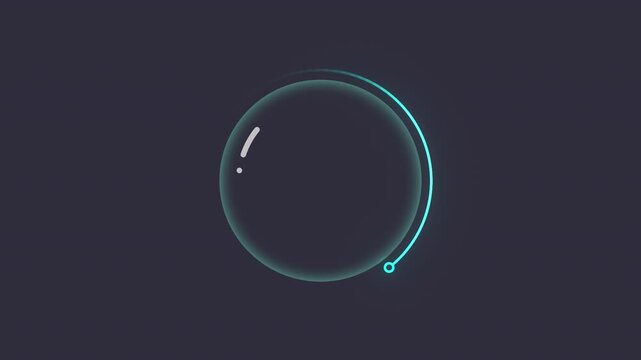 Payment verification process green animated loading state on dark background. Automation interface circle progress bar and AI voice assistant animation. Round display HD video with alpha channel