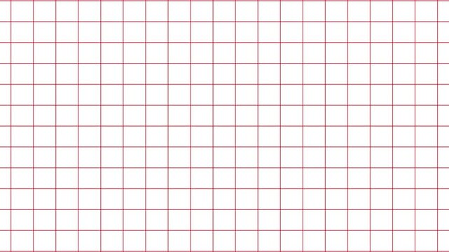 Thin red lines pattern fields form a clean matrix grid. Fine draft blueprints stand out over this high-contrast mathematical layout. The thin red lines pattern loops well.