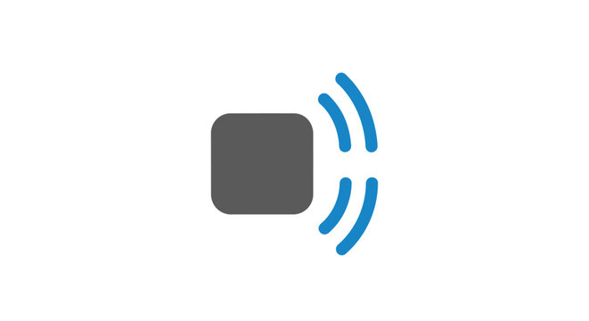 Wireless internet router signal icon.