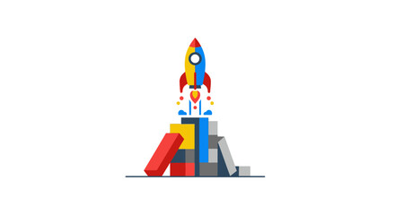 Colorful Toy Rocket Space Ship. © bagro