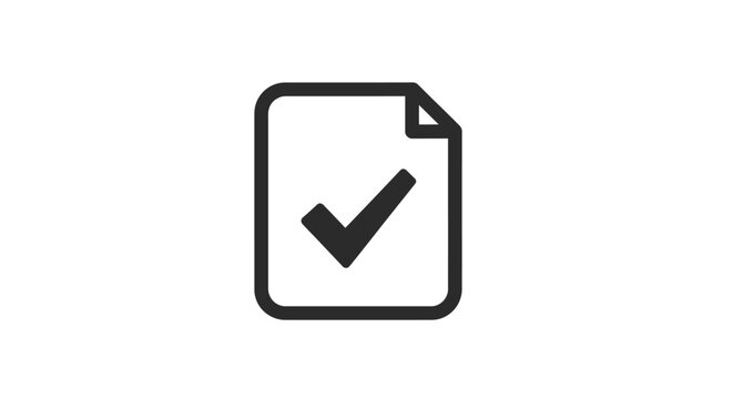 Check mark on a document icon.