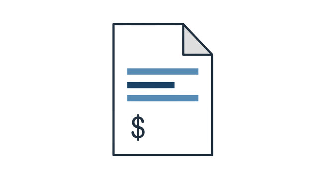 Invoice document with dollar sign.