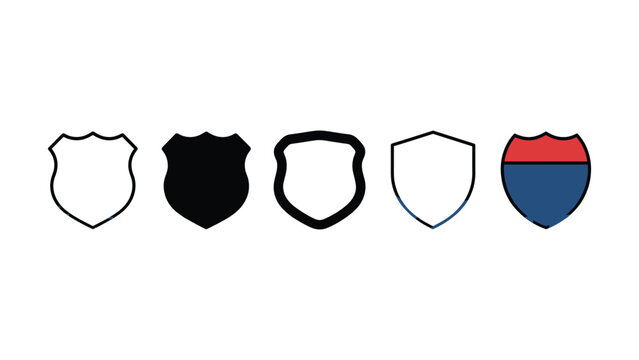Set of vector highway shield icons isolated on white background