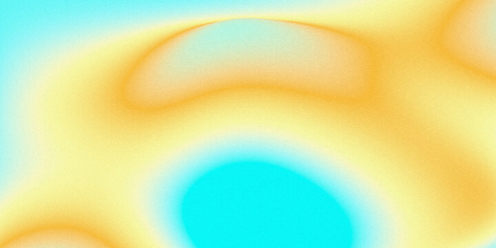 Abstract Vibrant Mesh Gradient Background with Grainy Noise Texture, Colorful Yellow and Cyan Fluid Waves Vector Design