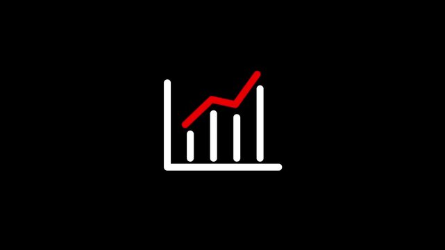 Minimalist upward trending arrow symbol on black background for business growth success and