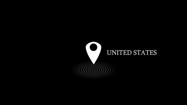 Minimalist united states emblem with glowing eagle head and flowing stars banner on black background