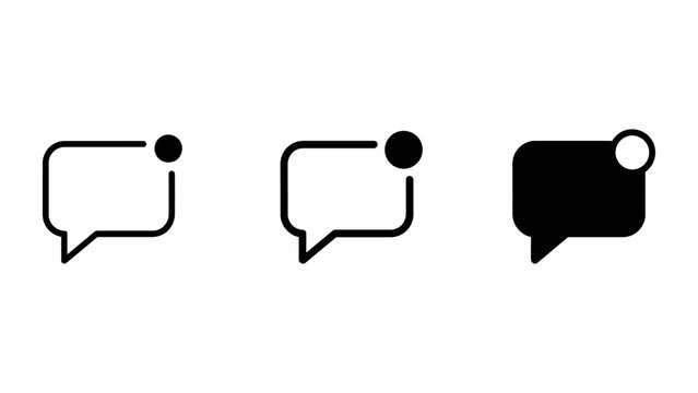 Speech bubble message notification icon set with circle alert notification communication feedback interface