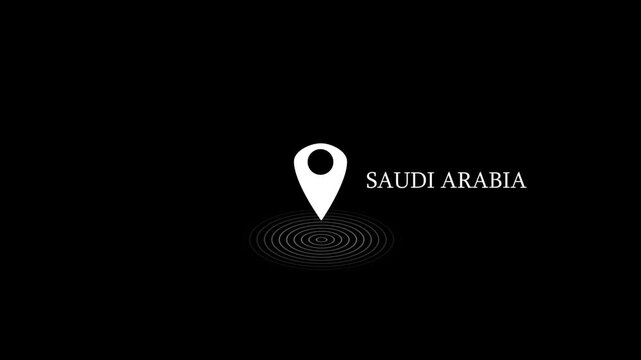 Saudi arabia national flag waving in the wind with glowing emblem and arabic script