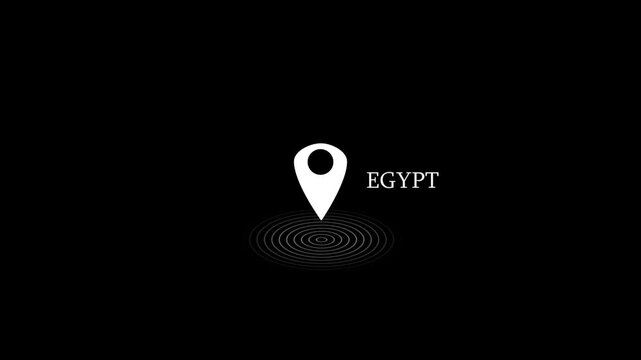 Egypt country map glowing neon sign on black background modern technology concept