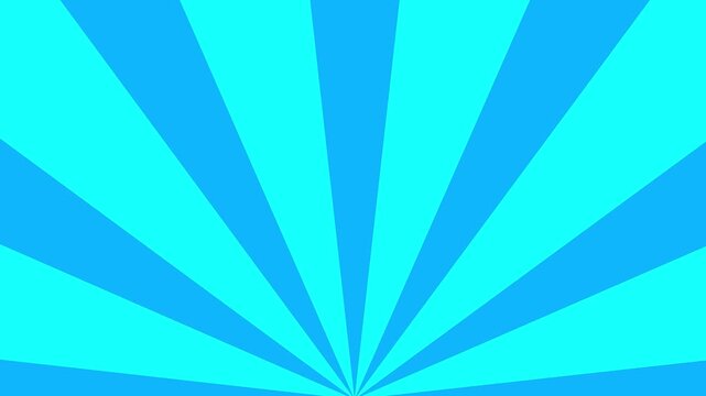 Cyan sunburst background patterns animate with bold radial stripes. High energy video intros are instantly elevated by this corporate layout asset. The sunburst background spins.
