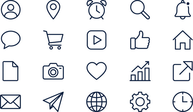 Social network/SNS icon illustration set