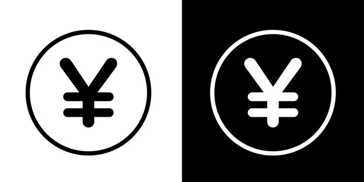 Line style yen currency icon, ideal for finance, banking, and international money exchange apps.