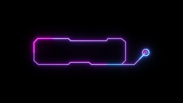 Neon callout box elements glow intensely with modern pink and blue lines. Live channel broadcast updates look stellar inside this futuristic bubble asset. The neon callout box blinks.