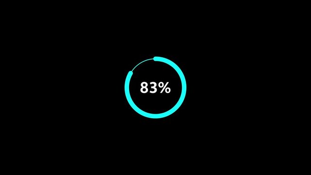 Cyan progress bar circles update critical firmware systems on a screen. Operating systems load smoothly under this bright glowing neon control circle. The cyan progress bar loops.