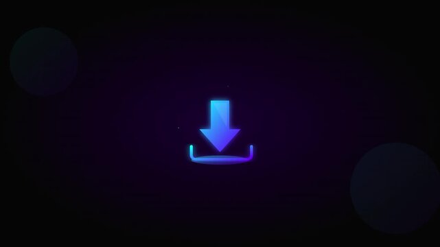 bouncing download file save icon vector animation black
