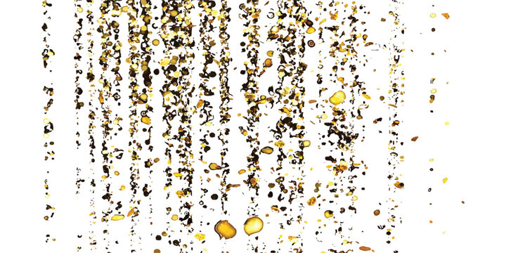 Abstract digital glitch art with green and yellow pixelated particles and vertical lines