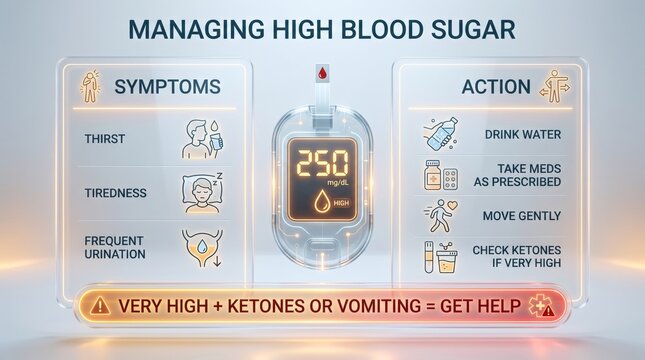 Managing high blood sugar infographic