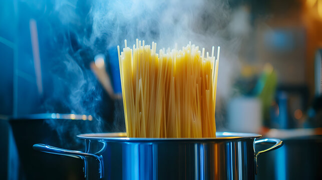 spaghetti in a pot