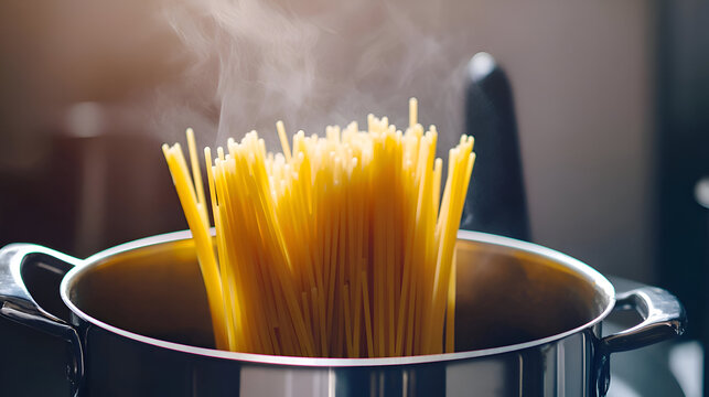 spaghetti in a pot