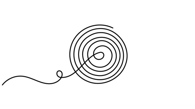 Flowing spiral squiggle icon sign motion graphic continuous one line drawing on white background minimalist single art business consulting presentations and problem solving guides animation video
