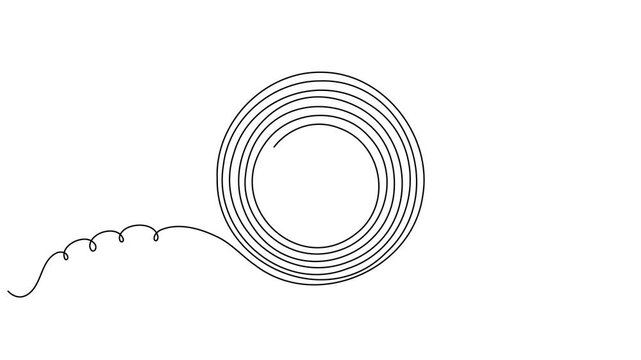Flowing spiral squiggle icon sign motion graphic continuous one line drawing on white background minimalist single art business consulting presentations and problem solving guides animation video
