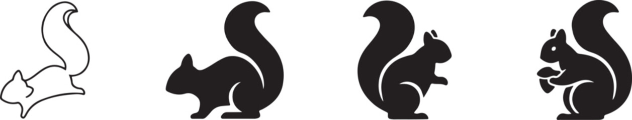 Creative Squirrel and Chipmunk Icons in Multiple Design Styles for Nature Branding and Autumn Graphic Design. © MDADBULLAH