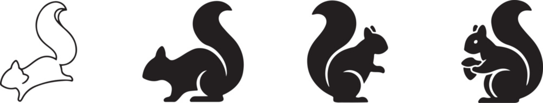 Creative Squirrel and Chipmunk Icons in Multiple Design Styles for Nature Branding and Autumn Graphic Design.