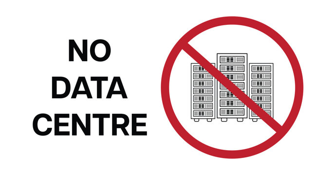 No data center prohibited icon vector illustration.