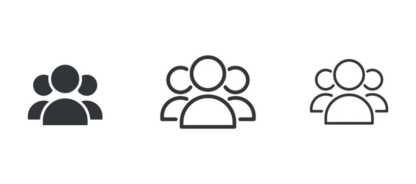 Group of people pictogram set flat two color icons with varying member counts group people team