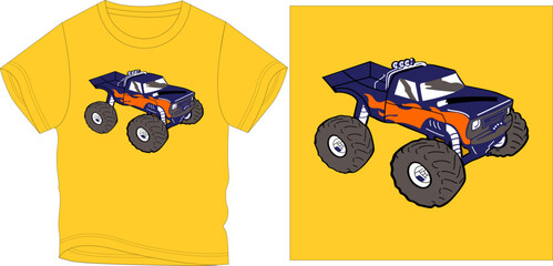 big monster truck t-shirt graphic design vector illustration  © Aisha