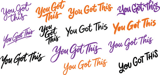 Colorful 'you got this' typography motivational quote collection © Kamal
