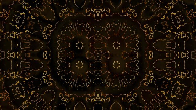 Bright golden abstract design with intricate patterns and shapes
