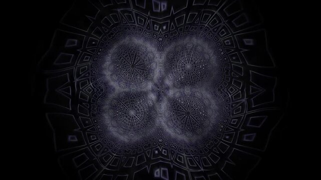 Abstract geometric patterns in dark tones and intricate designs