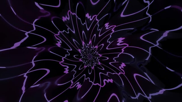 Abstract design with swirling purple lines on a dark background