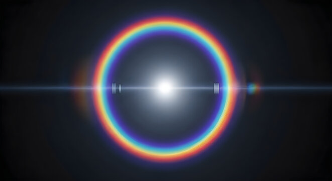 Chromatic flare abstract a vibrant spectrum of light and color in a circular formation