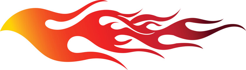 Tribal fire flame side car vinyl sticker design vector illustration. © Adeel