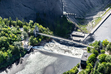 Obraz premium Aerial view of Montmorency Fall Quebec city