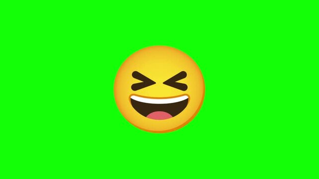 Laughing emoji covering mouth. Smiling face with hand on mouth.