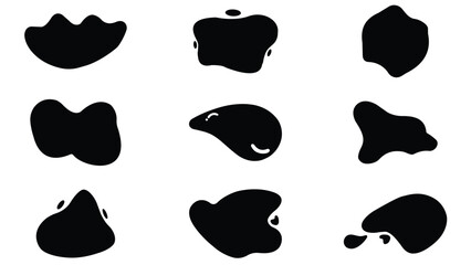Fototapeta premium Abstract organic blob silhouettes set. Fluid liquid amoeba vector shapes for modern minimalist graphic designs. 