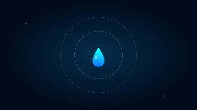 clean water droplet icon vibrant motion background