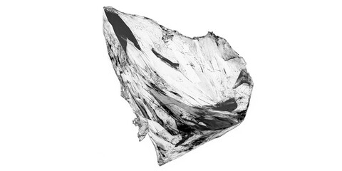 Naklejka premium Large Jagged Glass Shard Isolated on Transparent Background, Realistic Shattered Crystal Fragment or Ice Piece with Sharp Edges and Reflections for Graphic Design Overlay