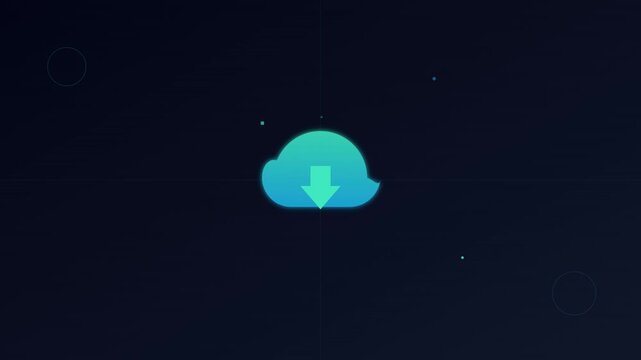 cloud download receive data import motion graphic