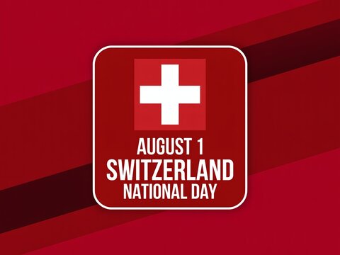 Switzerland National Day Poster with Swiss Flag Graphic for August 1 Promotion