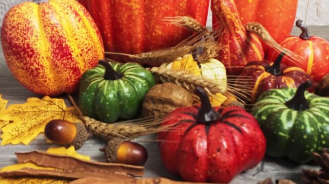 Building a colorful thanksgiving holiday decoration